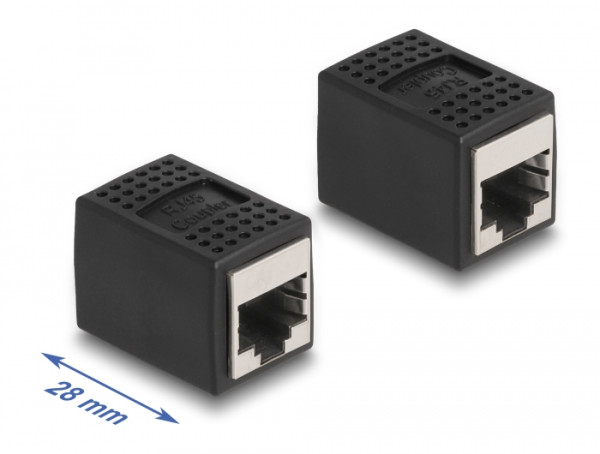 DeLOCK Adapter RJ45 Buchse zu RJ45 Buchse Cat.6A schwarz (87796)