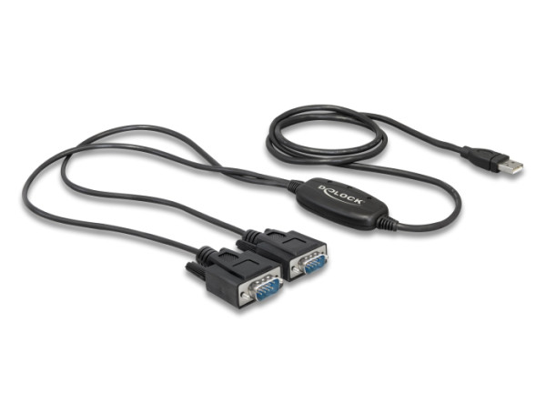 DeLOCK 2x RS232/USB 2.0 Serien-Kabel Schwarz (61886)