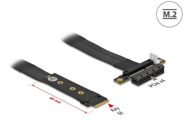 DeLOCK M.2 Key M zu PCIe x4 NVMe Adapter mit 20 cm Kabel (64131)