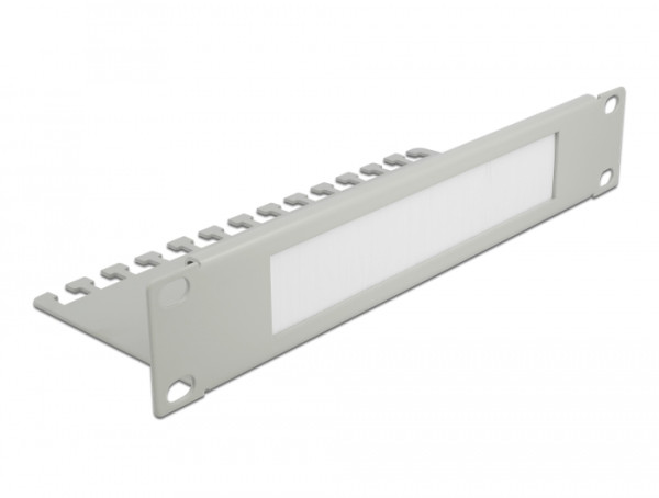 DeLOCK 10″ Kabelmanagement Bürstenleiste mit Kabelabfangplatte 1 HE grau (66537)
