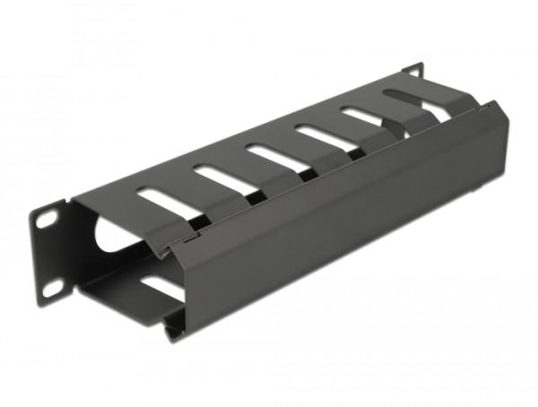 DeLOCK 10″ Kabelmanagement Rangierpanel mit Öffnung 1 HE schwarz (66843)