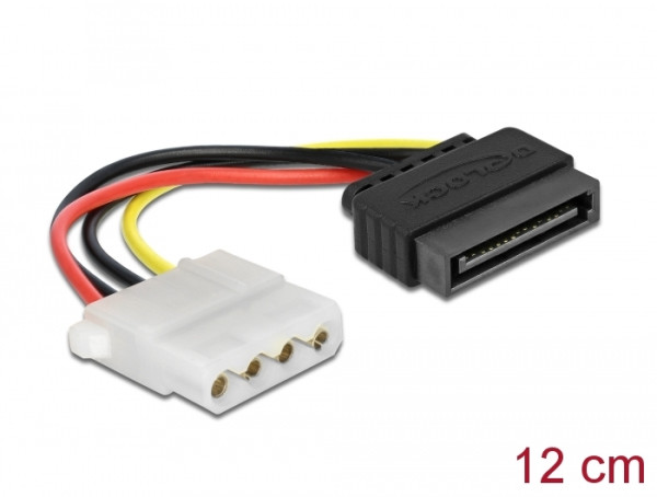 DeLOCK Power SATA/Molex Cable Schwarz, Rot 0,12 m (60115)