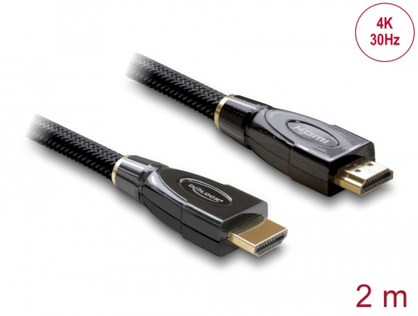 DeLOCK 2m HDMI AM/AM HDMI-Kabel HDMI Typ A Standard Schwarz (82737)