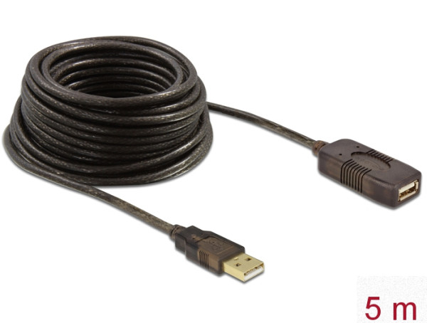 DeLOCK Cable USB 2.0, 5m USB Kabel Schwarz (82308)
