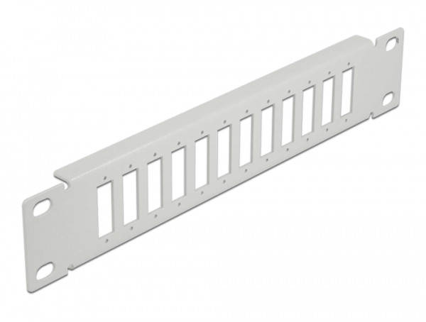 DeLOCK 10″ LWL Patchpanel 12 Port für SC Duplex / LC Quad 1 HE grau (66804)