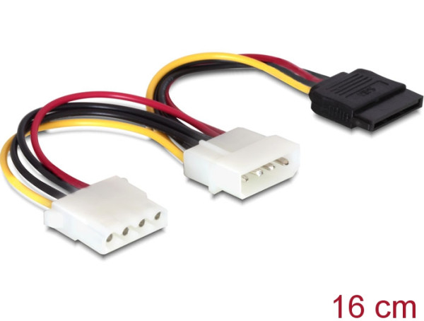 DeLOCK Cable Power SATA HDD > 2x 4pin male/female 0,165 m (60103)