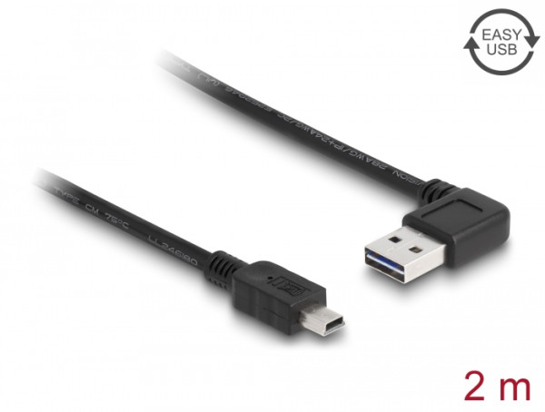 DeLOCK 2m USB 2.0 A - miniUSB m/m USB Kabel USB A Mini-USB A Schwarz (83379)