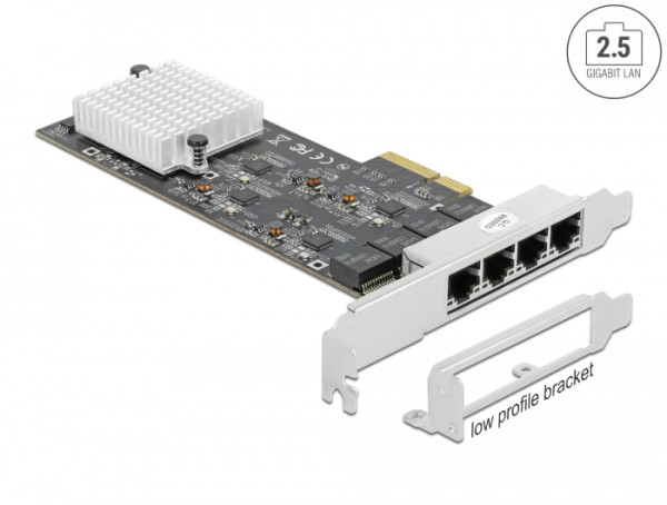 DeLOCK PCI Express x4 Karte auf 4 x RJ45 2,5 Gigabit LAN RTL8125 (89192)