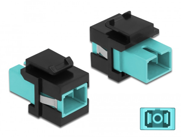 DeLOCK Keystone Modul SC Simplex Buchse zu SC Simplex Buchse aqua / schwarz (86814)