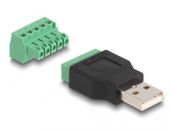 DeLOCK USB 2.0 Typ-A Stecker zu Terminalblock Adapter 2-teilig (65971)