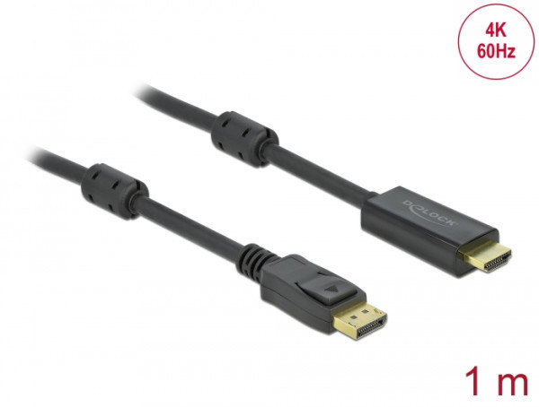 DeLOCK Aktives DisplayPort 1.2 zu HDMI Kabel 4K 60 Hz 1 m (85955)