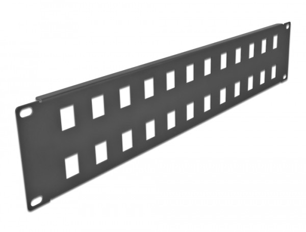 DeLOCK 19″ Keystone Patchpanel 24 Port 2 HE schwarz (66837)