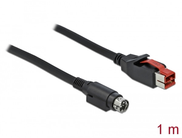 DeLOCK PoweredUSB Kabel Stecker 24 V zu Mini-DIN 3 Pin Stecker 1 m für POS Drucker und Terminals (85945)