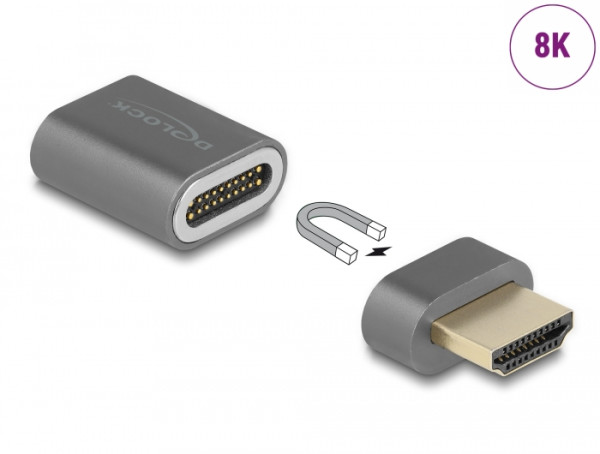 DeLOCK HDMI Adapter Stecker zu Buchse 8K 60 Hz magnetisch (66684)