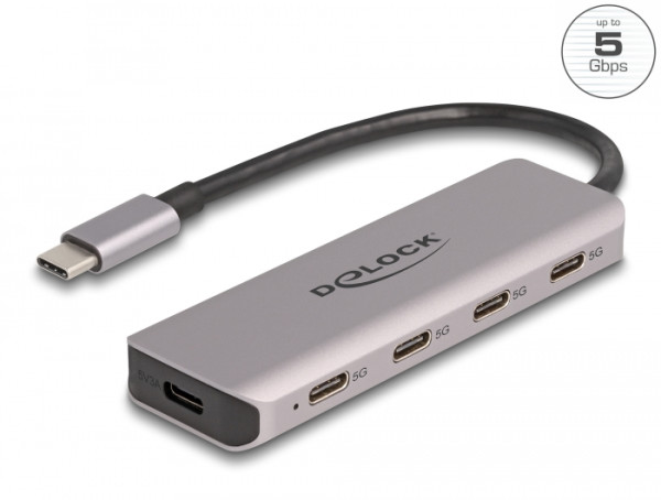DeLOCK USB 5 Gbps 4 Port USB Type-C Hub mit USB Type-C Anschluss (64238)