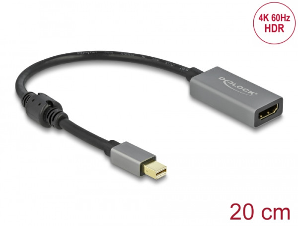 DeLOCK Aktiver mini DisplayPort 1.4 zu HDMI Adapter 4K 60 Hz HDR (66570)