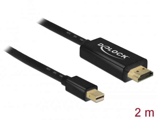DeLOCK 83699 Videokabel-Adapter 2 m Mini DisplayPort HDMI Schwarz (83699)