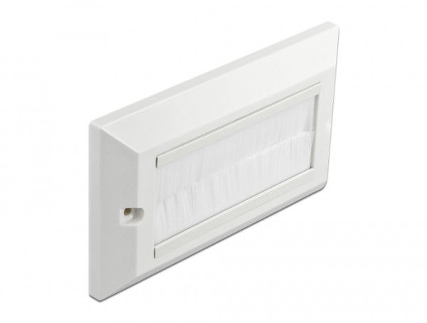 DeLOCK Kabelmanagement Abdeckblende 146 x 86 mm mit weißen Bürstenstreifen (66496)