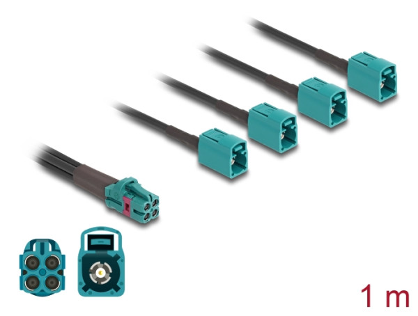 DeLOCK Kabel Mini FAKRA Z Buchse quad zu 4 x FAKRA Z Buchse B-Typ (90140)