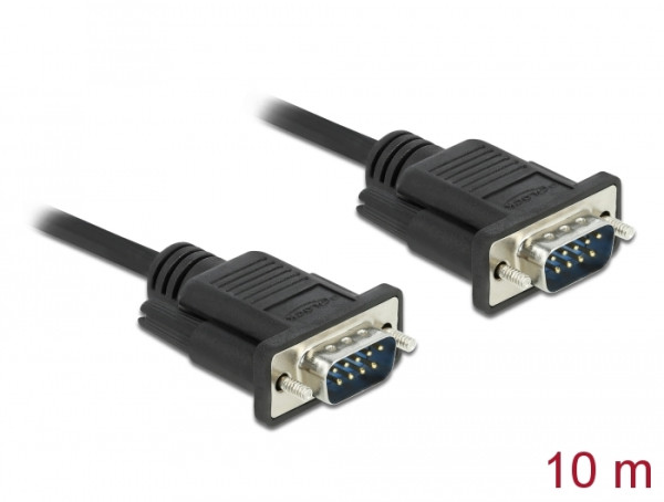 DeLOCK Seriell Kabel RS-232 D-Sub 9 Stecker zu Stecker mit schmalem Steckergehäuse 10 m (86577)