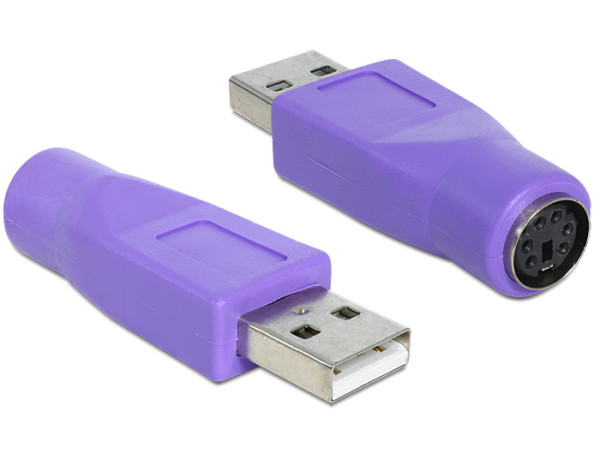 DeLOCK 65461 Kabeladapter USB-A PS/2 Violett (65461)