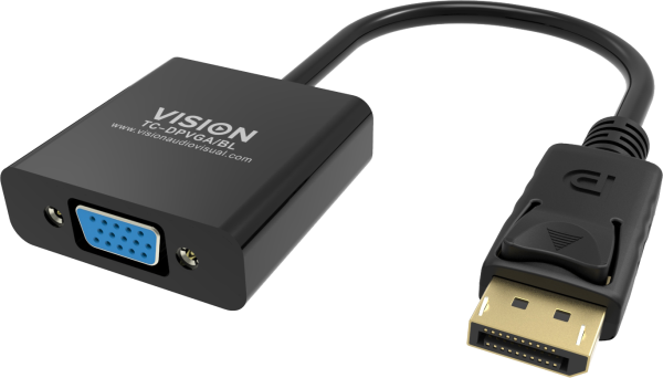 Vision TC-DPVGA/BL Videokabel-Adapter DisplayPort VGA D-Sub Schwarz (TC-DPVGA/BL)