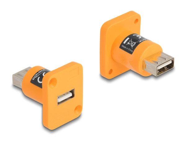 DeLOCK D-Typ Modul USB 2.0 Typ-A Buchse zu Buchse orange (87999)