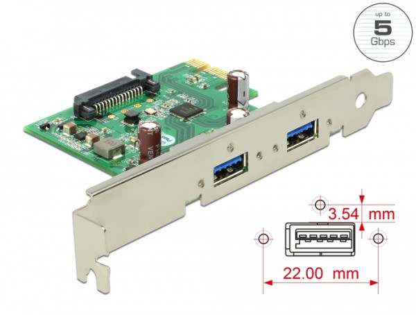 DeLOCK 89391 Schnittstellenkarte/Adapter Eingebaut USB 3.2 Gen 1 3.1 Gen 1 (89391)